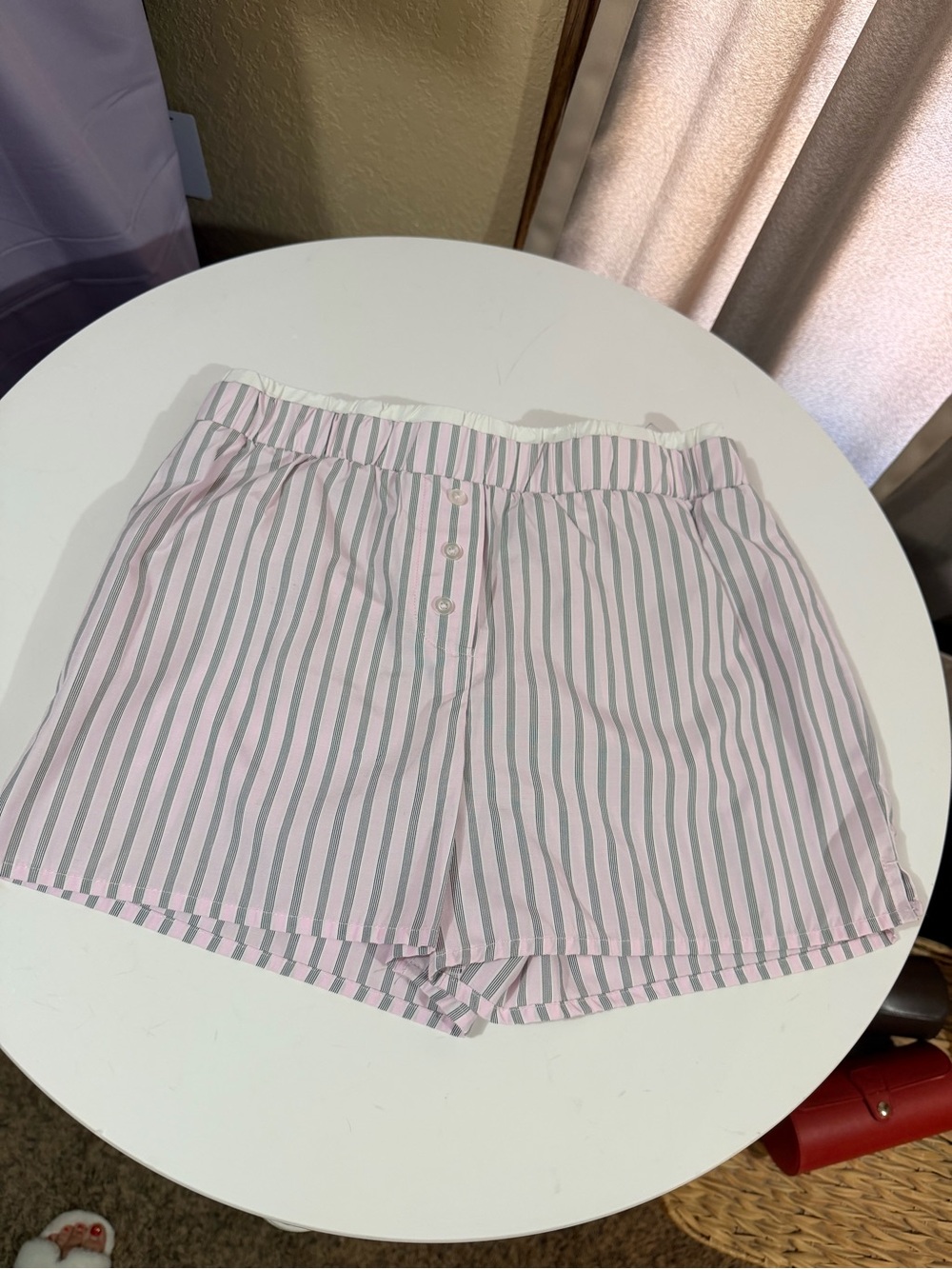 art class Pink and Green Striped Elastic Waist Shorts